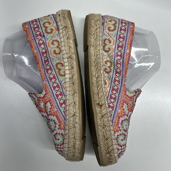 Manebi Ibiza Espadrille Shoe Cross Stitch Floral Colorful Slip On Shoes Size 37 - Picture 7 of 11